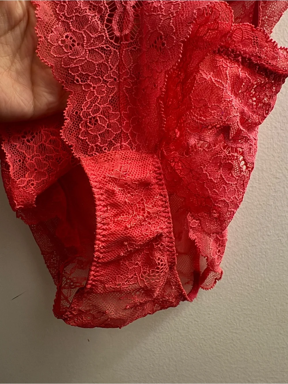 NWT Victoria's Secret Red Lace Plunge Teddy